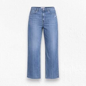 Everlane Light Wash High Rise Straight Crop Organic Cotton Raw HemJeans Size 31